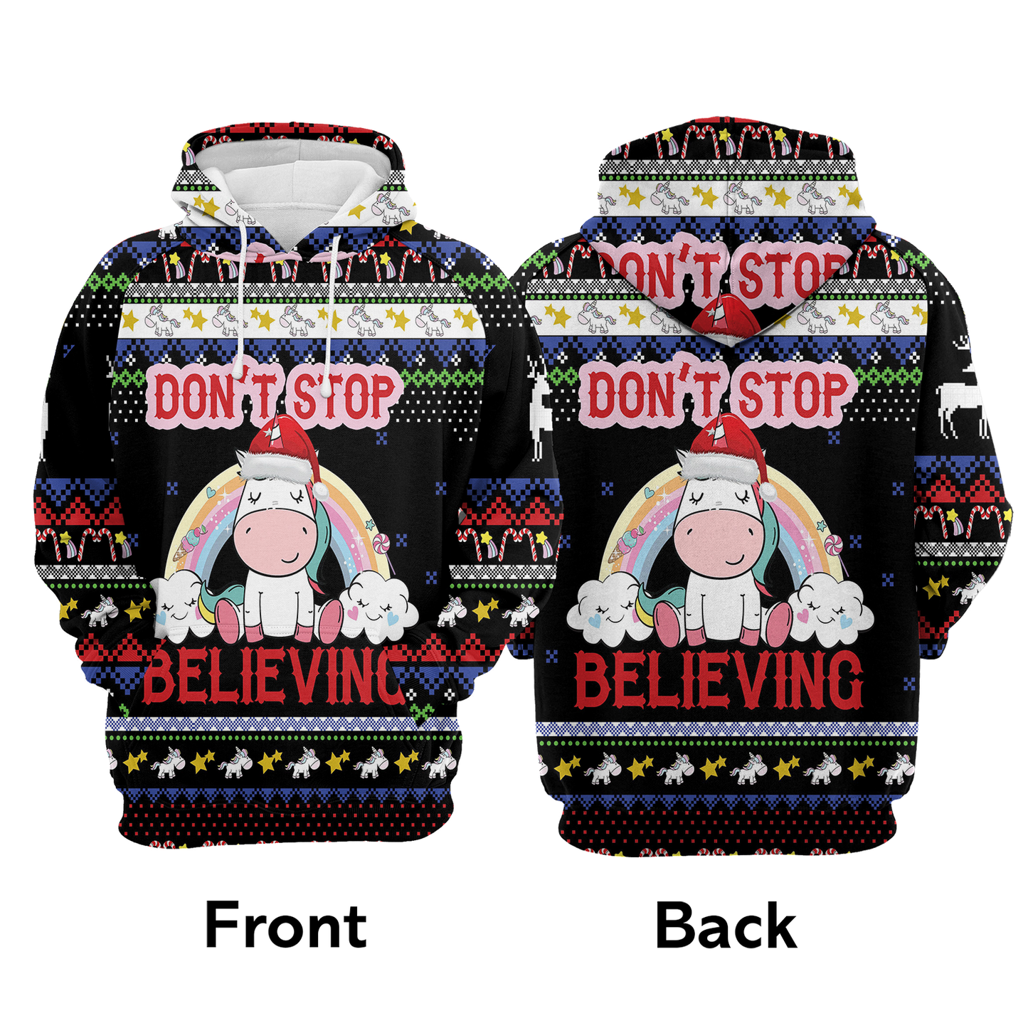 Unicorn Pullover Premium Hoodie Don't Stop Believing, Perfect Outfit For Men And Women On Christmas New Year Autumn Winter