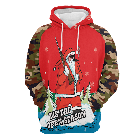 Santa Hunter Pullover Premium Hoodie Tis The Open Season, Perfect Outfit For Men And Women On Christmas New Year Autumn Winter