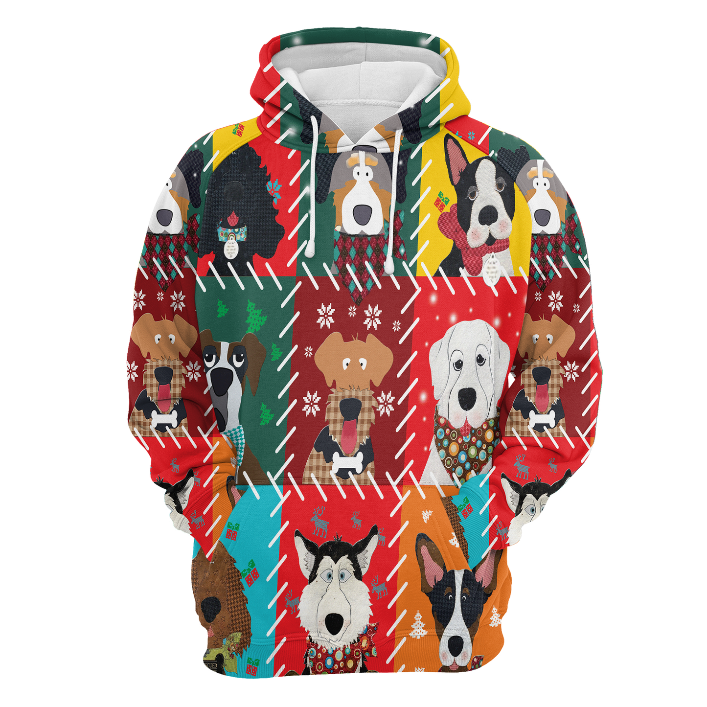 Cartoon Dog Christmas Pullover Premium Hoodie, Perfect Outfit For Men And Women On Christmas New Year Autumn Winter