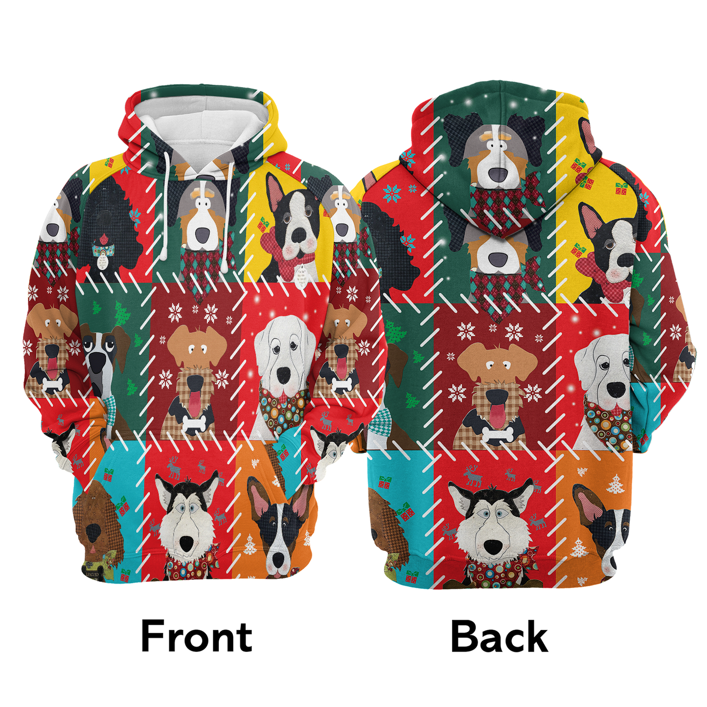 Cartoon Dog Christmas Pullover Premium Hoodie, Perfect Outfit For Men And Women On Christmas New Year Autumn Winter