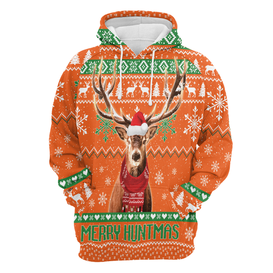 Deer Pullover Premium Hoodie Merry Huntmas, Perfect Outfit For Men And Women On Christmas New Year Autumn Winter