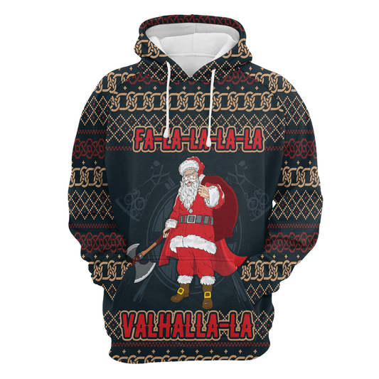 FaLaLaLa ValhallaLa Santa Claus Pullover Premium Hoodie, Perfect Outfit For Men And Women On Christmas New Year Autumn Winter