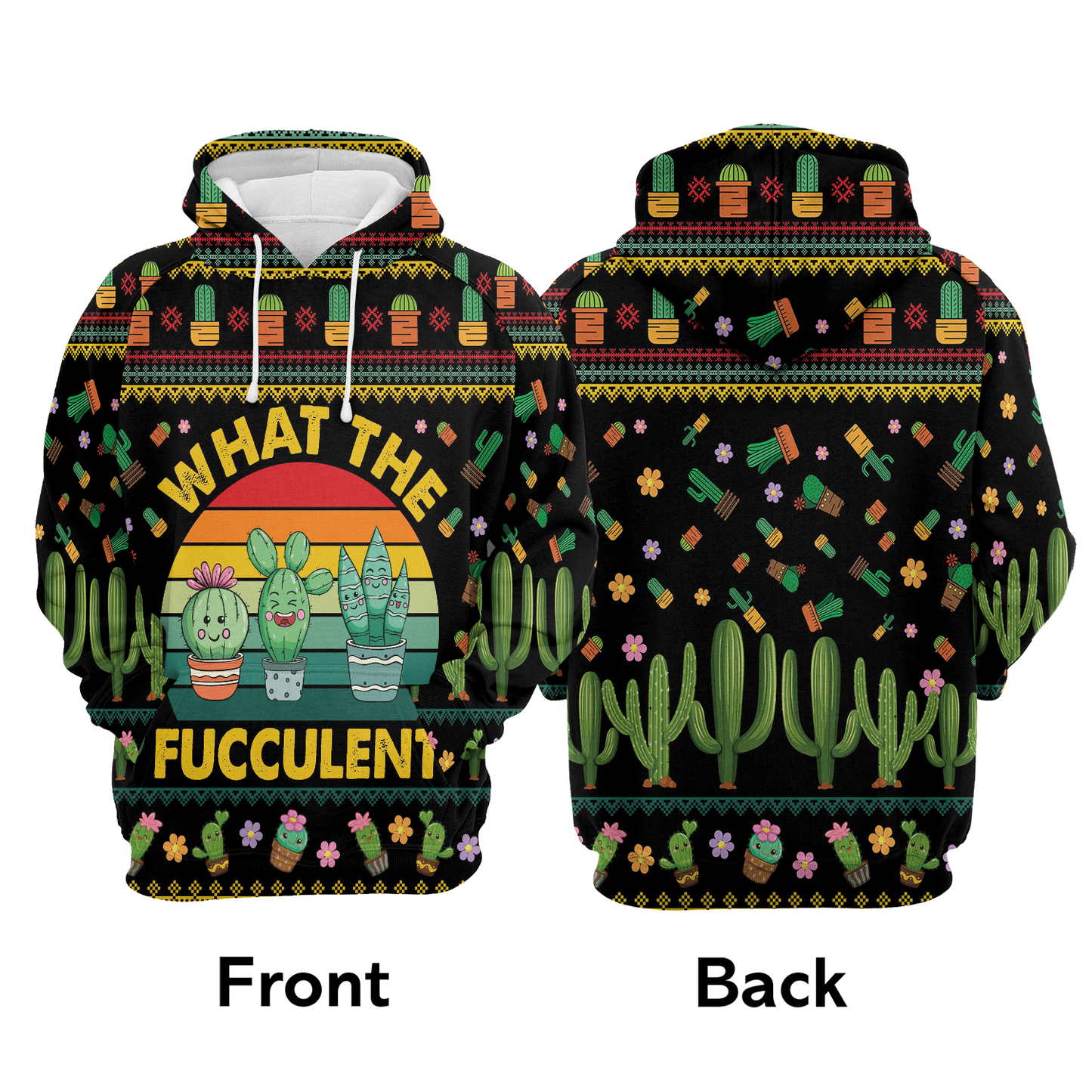 Cactus Pullover Premium Hoodie What the Fucculent, Perfect Outfit For Men And Women On Christmas New Year Autumn Winter