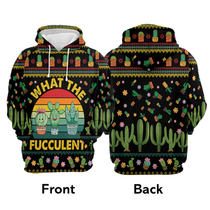 Cactus Pullover Premium Hoodie What the Fucculent, Perfect Outfit For Men And Women On Christmas New Year Autumn Winter