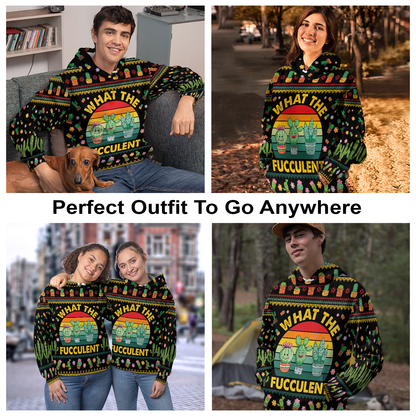 Cactus Pullover Premium Hoodie What the Fucculent, Perfect Outfit For Men And Women On Christmas New Year Autumn Winter