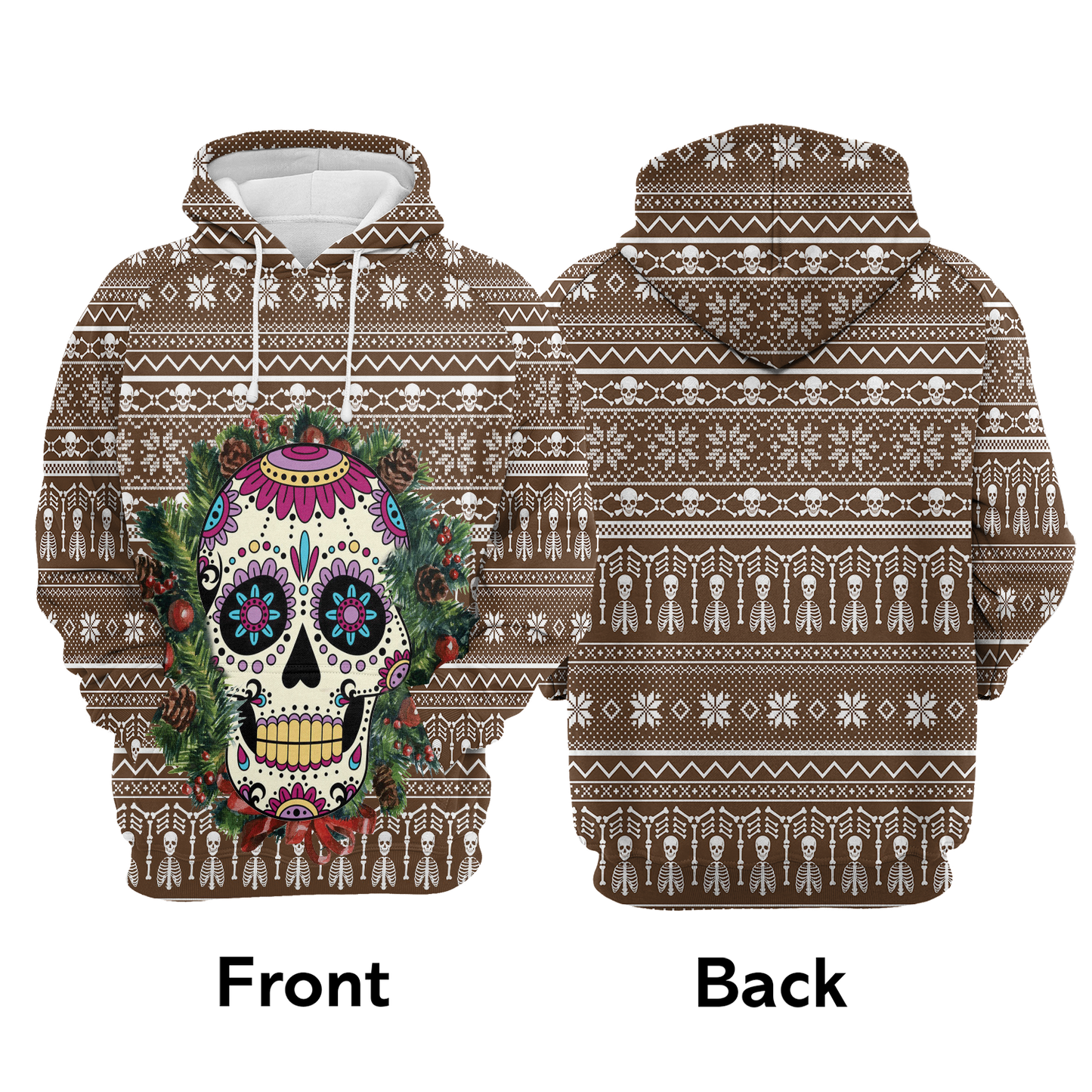 Awesome Sugar Skull Flower Pullover Premium Hoodie, Perfect Outfit For Men And Women On Christmas New Year Autumn Winter