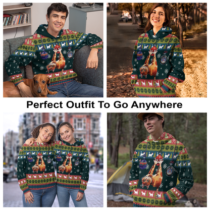 Cat Hanging on Christmas Tree Pullover Premium Hoodie, Perfect Outfit For Men And Women On Christmas New Year Autumn Winter