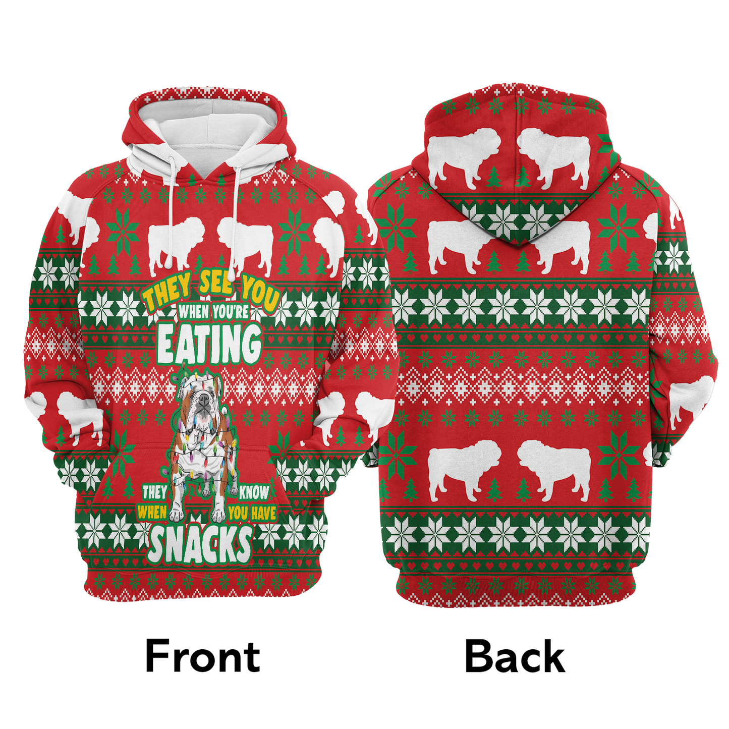 Bulldog Pullover Premium Hoodie They See You When You're Eating, Perfect Outfit For Men And Women On Christmas New Year Autumn Winter
