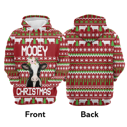 Cow Pullover Premium Hoodie Mooey Christmas, Perfect Outfit For Men And Women On Christmas New Year Autumn Winter