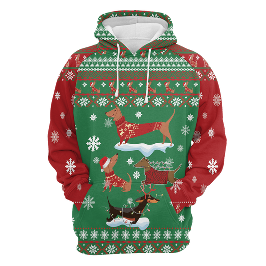 Dachshund Pullover Premium Hoodie Snow Day Christmas, Perfect Outfit For Men And Women On Christmas New Year Autumn Winter