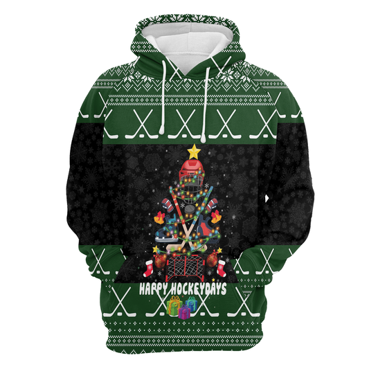 Hockey Christmas Pullover Premium Hoodie Happy Hockeydays, Perfect Outfit For Men And Women On Christmas New Year Autumn Winter