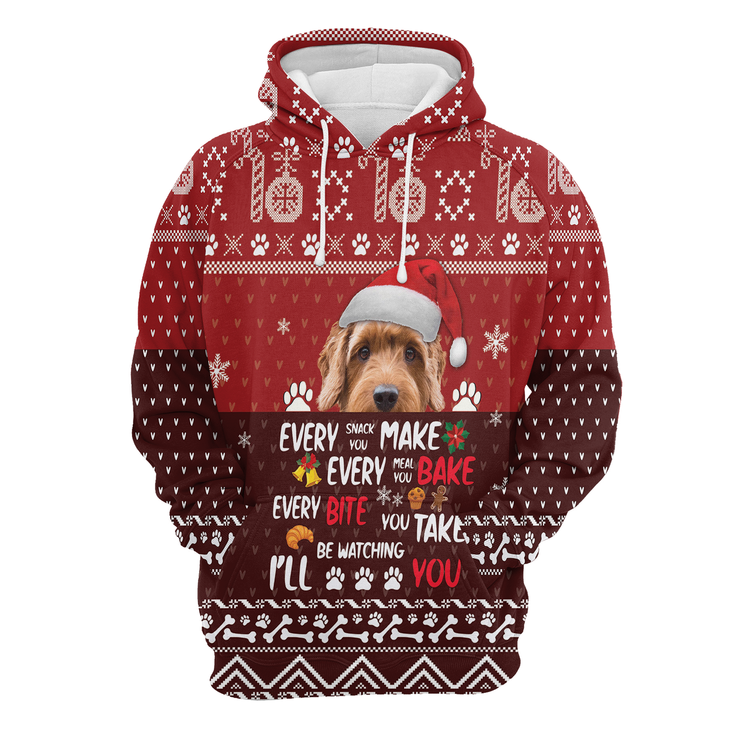 Goldendoodle Pullover Premium Hoodie Will Be Watching You, Perfect Outfit For Men And Women On Christmas New Year Autumn Winter