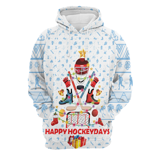 Happy Hockey Days Christmas Pullover Premium Hoodie, Perfect Outfit For Men And Women On Christmas New Year Autumn Winter