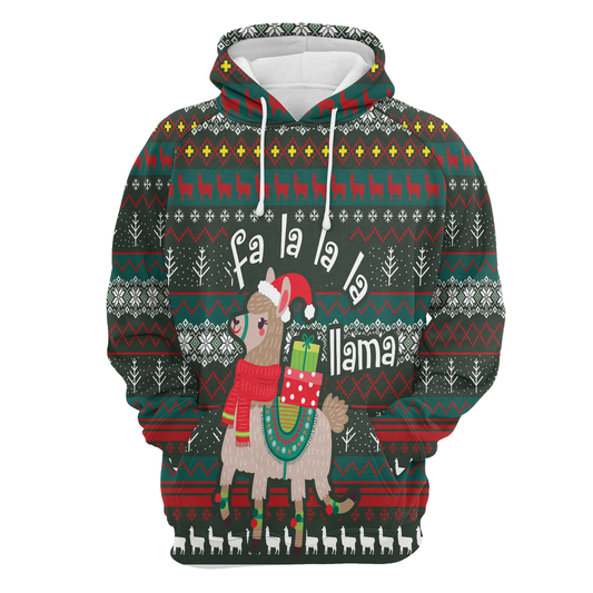 Llama Fa-La-La-La Christmas Pullover Premium Hoodie, Perfect Outfit For Men And Women On Christmas New Year Autumn Winter