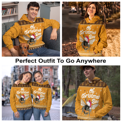 Oh Christmas Bee Pullover Premium Hoodie, Perfect Outfit For Men And Women On Christmas New Year Autumn Winter