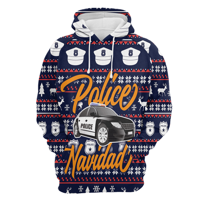 Police Navidad  Pullover Premium Hoodie, Perfect Outfit For Men And Women On Christmas New Year Autumn Winter
