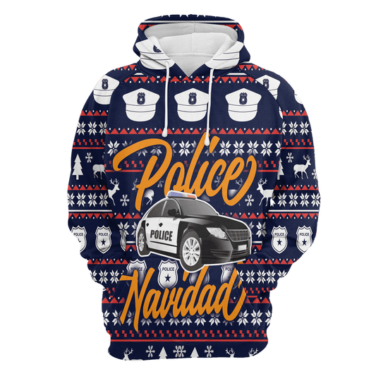 Police Navidad  Pullover Premium Hoodie, Perfect Outfit For Men And Women On Christmas New Year Autumn Winter