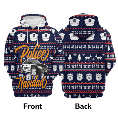 Police Navidad  Pullover Premium Hoodie, Perfect Outfit For Men And Women On Christmas New Year Autumn Winter