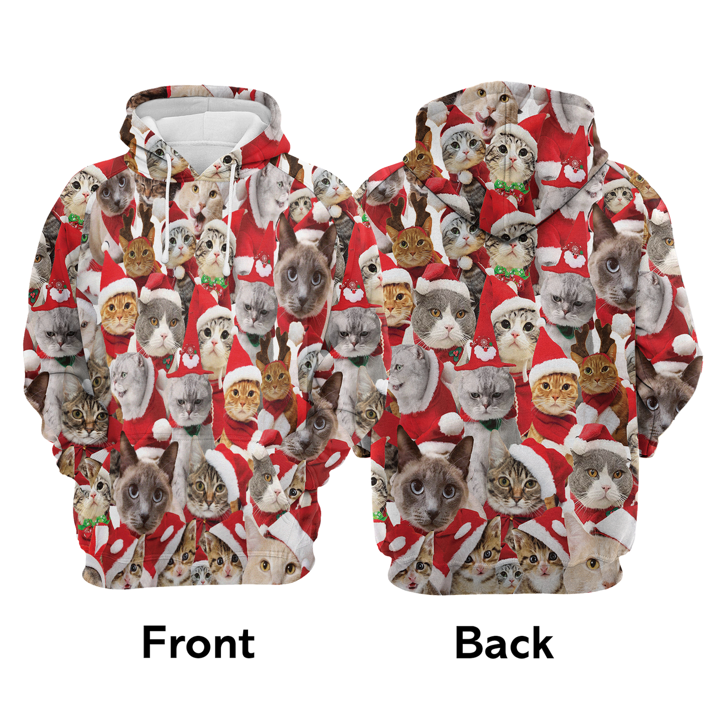 Lovely Cats & Christmas hat Pullover Premium Hoodie, Perfect Outfit For Men And Women On Christmas New Year Autumn Winter