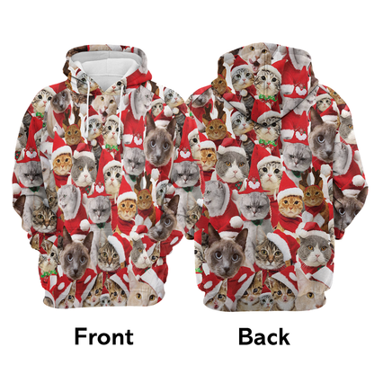 Lovely Cats & Christmas hat Pullover Premium Hoodie, Perfect Outfit For Men And Women On Christmas New Year Autumn Winter