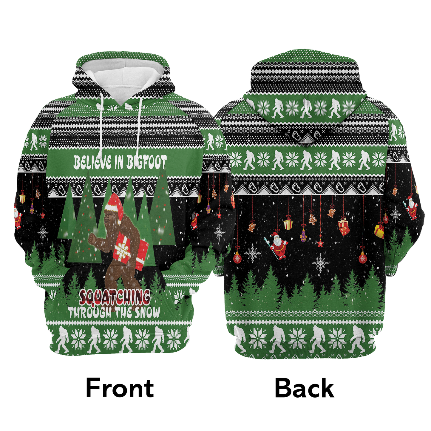 Bigfoot Santa Hat Pullover Premium Hoodie Beleive In Bigfoot, Perfect Outfit For Men And Women On Christmas New Year Autumn Winter