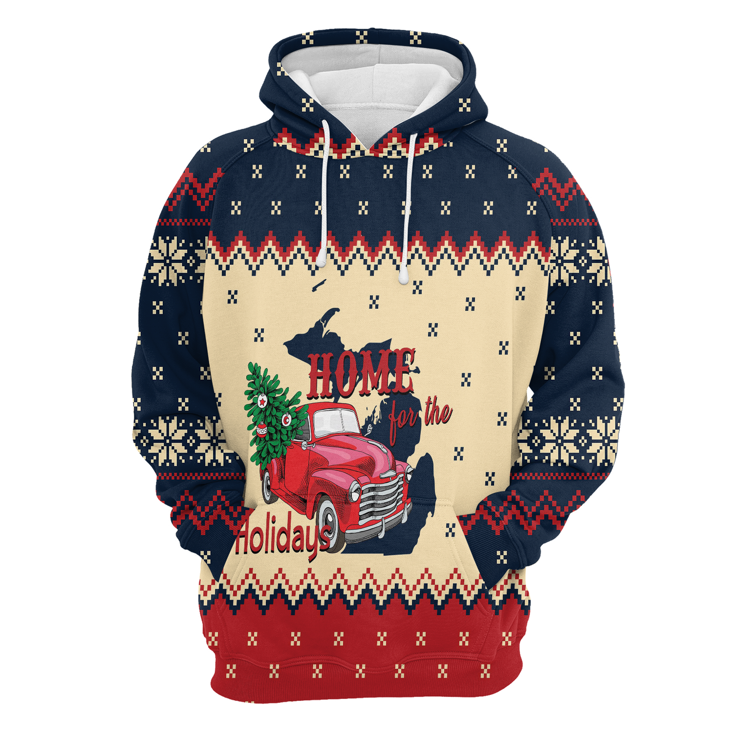 Michigan Home For The Holidays Pullover Premium Hoodie, Perfect Outfit For Men And Women On Christmas New Year Autumn Winter