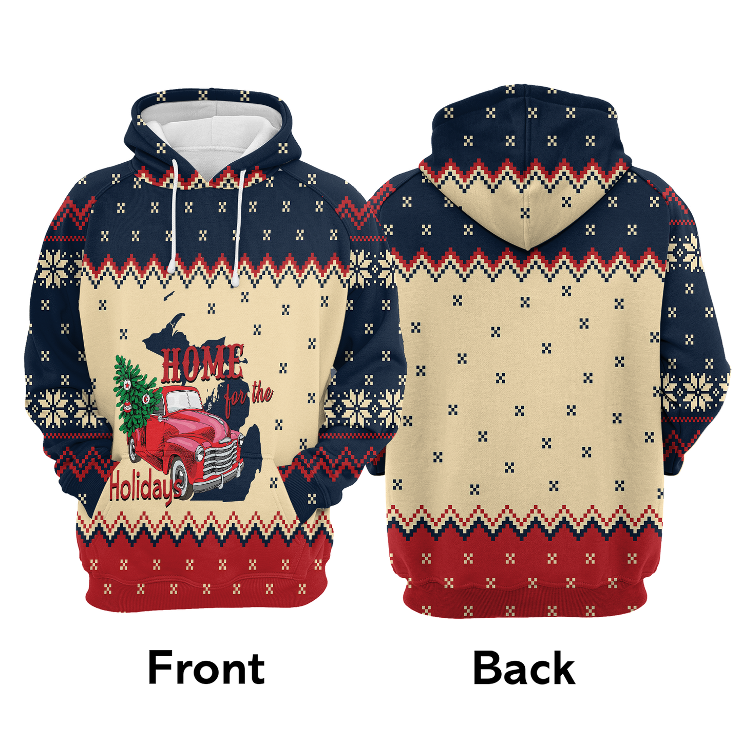 Michigan Home For The Holidays Pullover Premium Hoodie, Perfect Outfit For Men And Women On Christmas New Year Autumn Winter