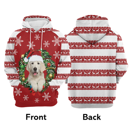 Golden Retriever Wearing Santa Hat Pullover Premium Hoodie, Perfect Outfit For Men And Women On Christmas New Year Autumn Winter