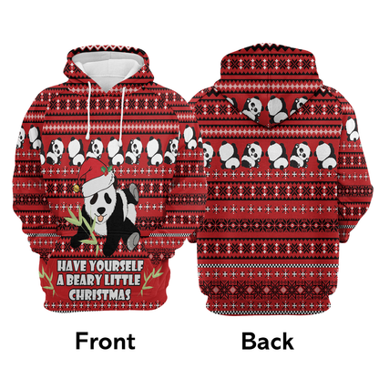 Panda Christmas Pattern Pullover Premium Hoodie, Perfect Outfit For Men And Women On Christmas New Year Autumn Winter