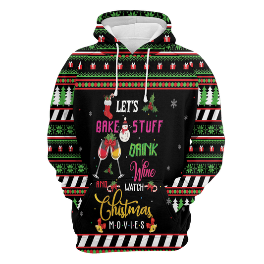 Let's Bake Stuff Drink Wine Pullover Premium Hoodie, Perfect Outfit For Men And Women On Christmas New Year Autumn Winter