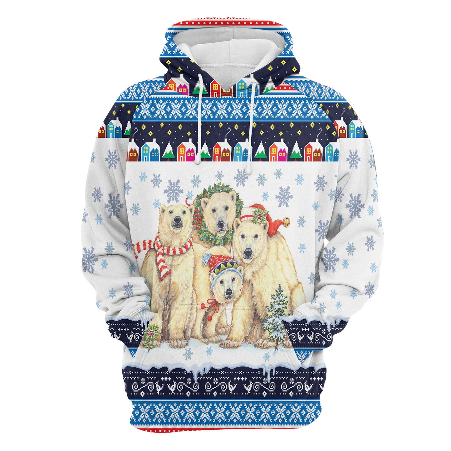 Polar Bears Christmas Pullover Premium Hoodie, Perfect Outfit For Men And Women On Christmas New Year Autumn Winter