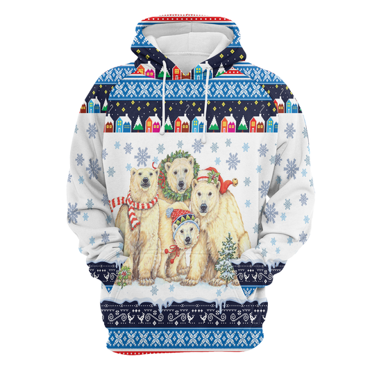 Polar Bears Christmas Pullover Premium Hoodie, Perfect Outfit For Men And Women On Christmas New Year Autumn Winter