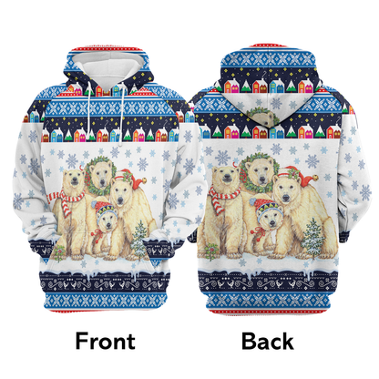 Polar Bears Christmas Pullover Premium Hoodie, Perfect Outfit For Men And Women On Christmas New Year Autumn Winter