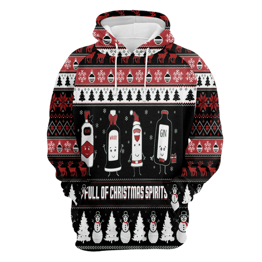 Full Of Christmas Spirits Pullover Premium Hoodie, Perfect Outfit For Men And Women On Christmas New Year Autumn Winter