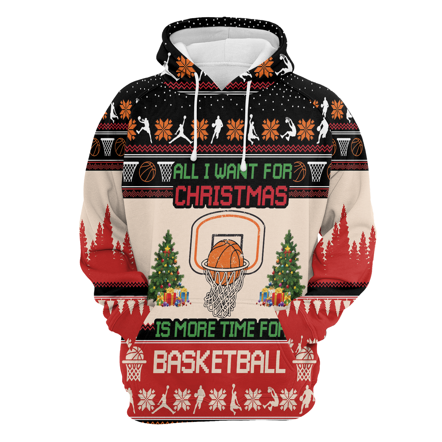 Basketball Is All Christmas Pullover Premium Hoodie, Perfect Outfit For Men And Women On Christmas New Year Autumn Winter