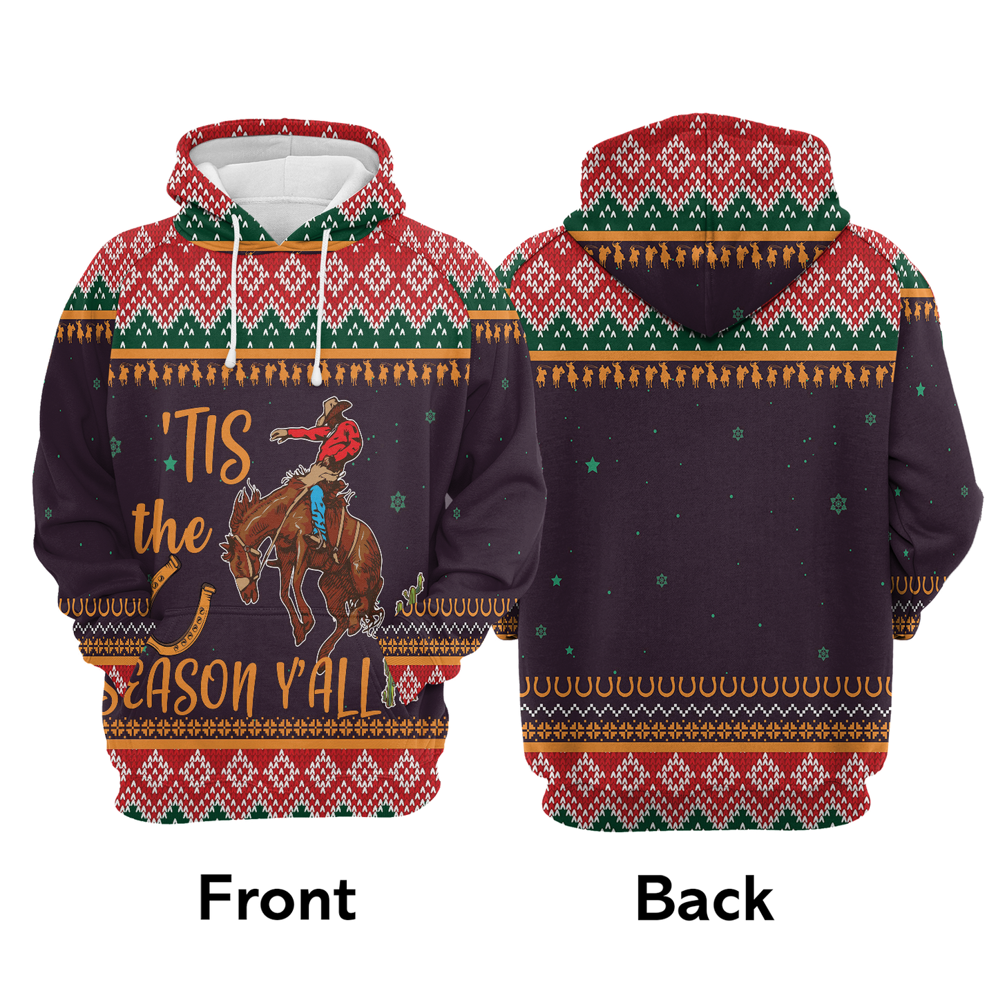 Cowboy Pullover Premium Hoodie Tis the Season Y'all, Perfect Outfit For Men And Women On Christmas New Year Autumn Winter