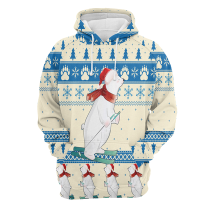 Polar Bear Skiing Pullover Premium Hoodie, Perfect Outfit For Men And Women On Christmas New Year Autumn Winter