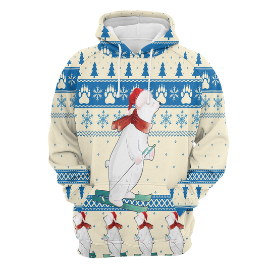 Polar Bear Skiing Pullover Premium Hoodie, Perfect Outfit For Men And Women On Christmas New Year Autumn Winter