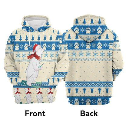Polar Bear Skiing Pullover Premium Hoodie, Perfect Outfit For Men And Women On Christmas New Year Autumn Winter