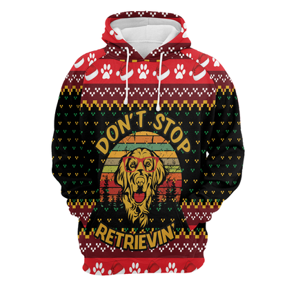 Golden Retriever Pullover Premium Hoodie Don‘t Stop Retrievin, Perfect Outfit For Men And Women On Christmas New Year Autumn Winter