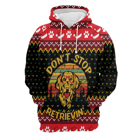 Golden Retriever Pullover Premium Hoodie Don‘t Stop Retrievin, Perfect Outfit For Men And Women On Christmas New Year Autumn Winter