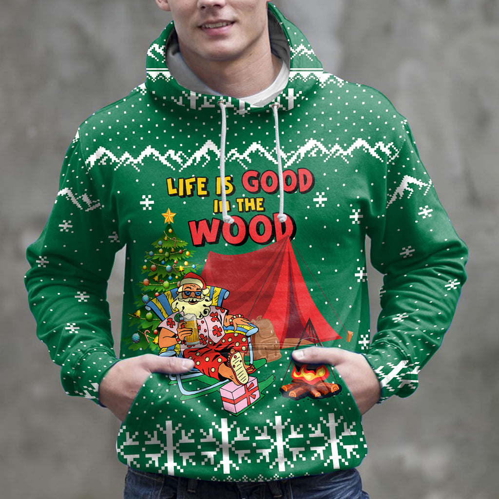 Camping Pullover Premium Hoodie Santa Life Is Good In The Wood, Perfect Outfit For Men And Women On Christmas New Year Autumn Winter