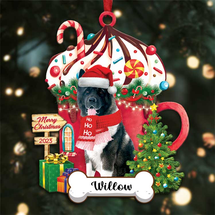 Akita Inu Christmas 2023 Ornament Custom Name, Custom Shape Ornament for Christmas, Ornament for Dog Lovers