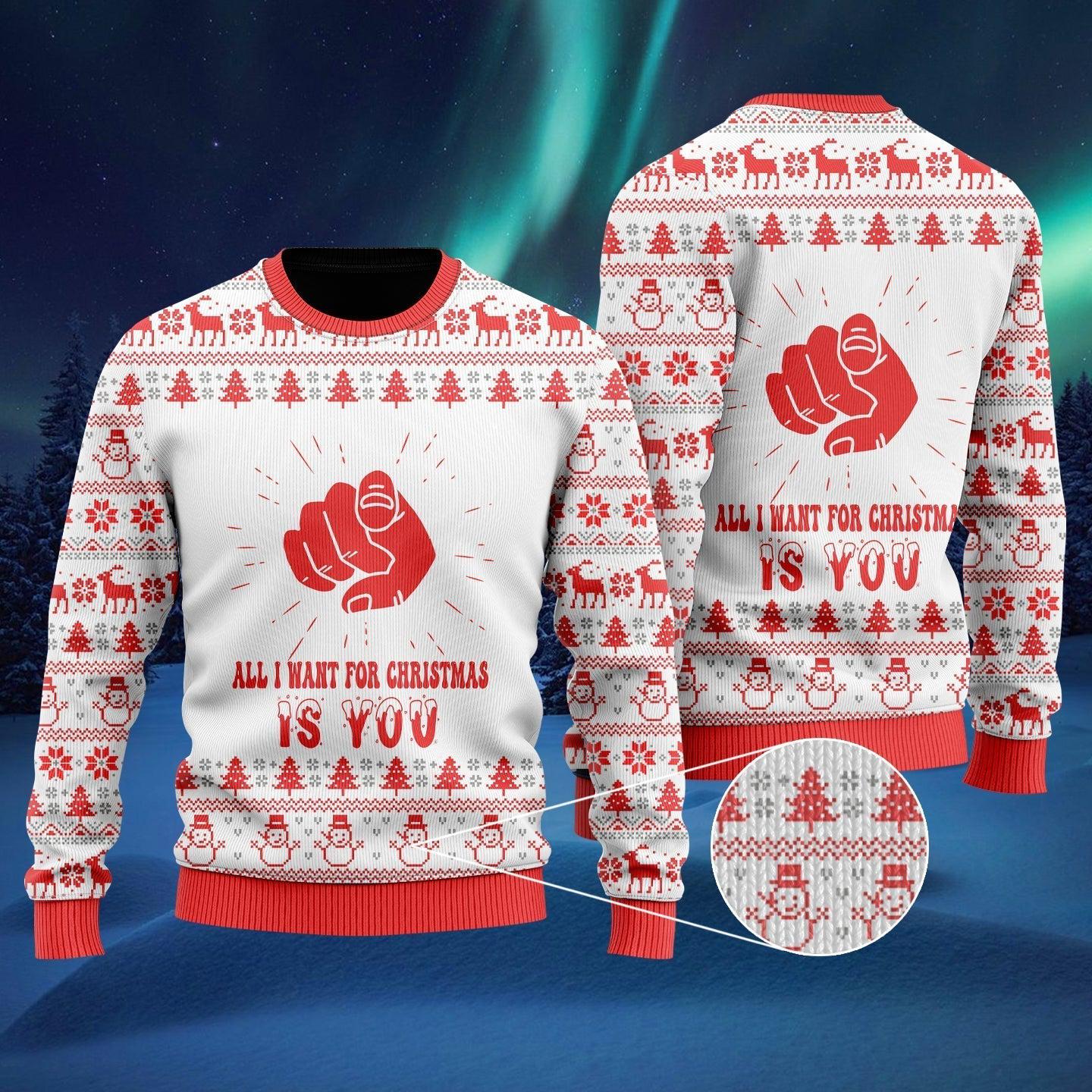 Snowman Christmas Sweater All I Want For Christmas Is You, Ugly Sweater For Men & Women, Perfect Outfit For Christmas New Year Autumn Winter