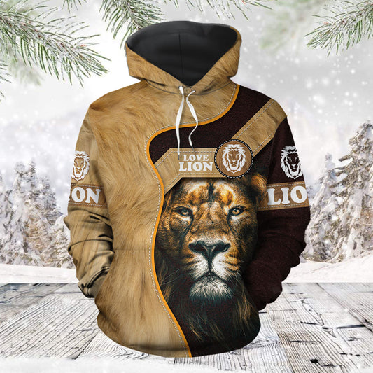 Awesome Lion Pullover Premium Hoodie, Love Lion, Perfect Outfit For Men And Women On Christmas New Year Autumn Winter