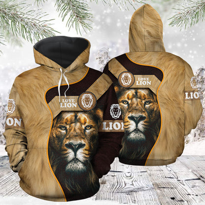 Awesome Lion Pullover Premium Hoodie, Love Lion, Perfect Outfit For Men And Women On Christmas New Year Autumn Winter