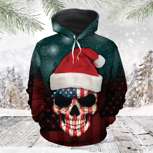 Awesome Skull American Flag Pullover Premium Hoodie, Perfect Outfit For Men And Women On Christmas New Year Autumn Winter