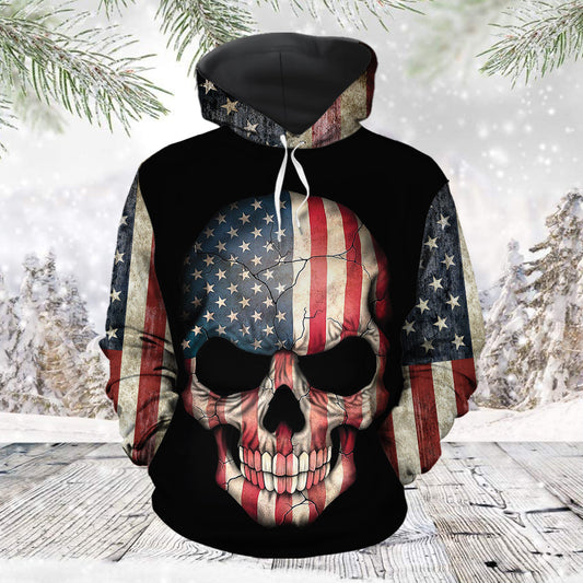 Awesome Skull Flag Pullover Premium Hoodie, Perfect Outfit For Men And Women On Christmas New Year Autumn Winter