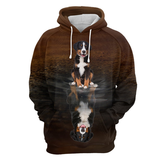 Cute Bernese Mountain Dog Reflection Pullover Premium Hoodie, Perfect Outfit For Men And Women On Christmas New Year Autumn Winter
