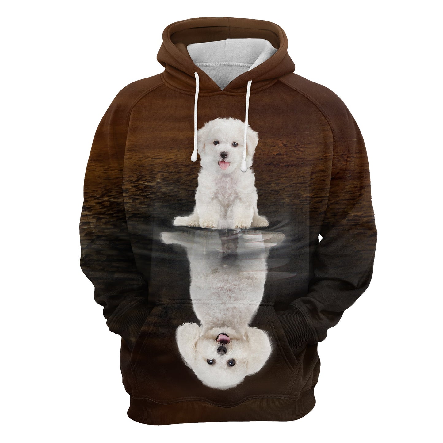Cute Bichon Frise Reflection Pullover Premium Hoodie, Perfect Outfit For Men And Women On Christmas New Year Autumn Winter